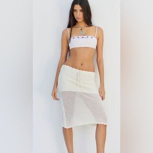 Frankie’s Bikinis Collette Crochet Midi Skirt